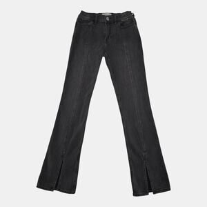 Abercrombie Kids Black High-Rise Flare Jeans Side Slits Size 11/12 Long